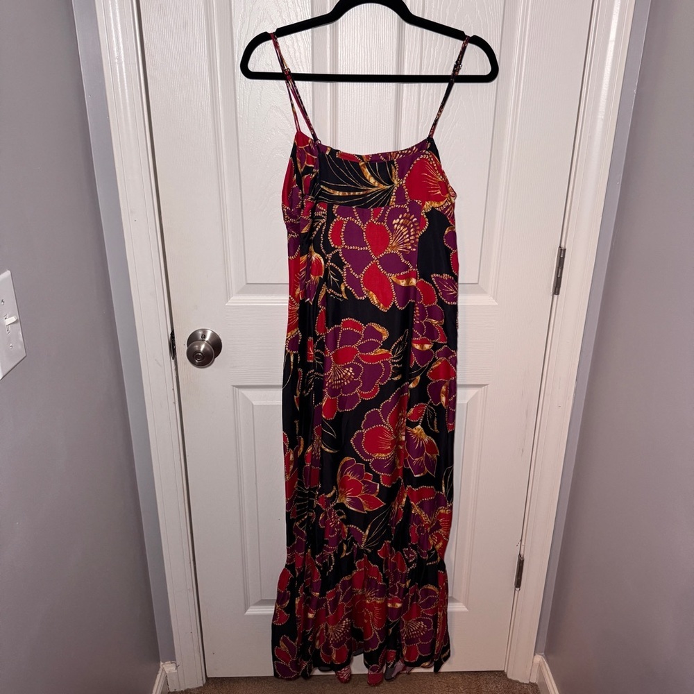 FARM RIO Black Shiny Chita Lenzing Ecovero Maxi Dress - Picture 13 of 16